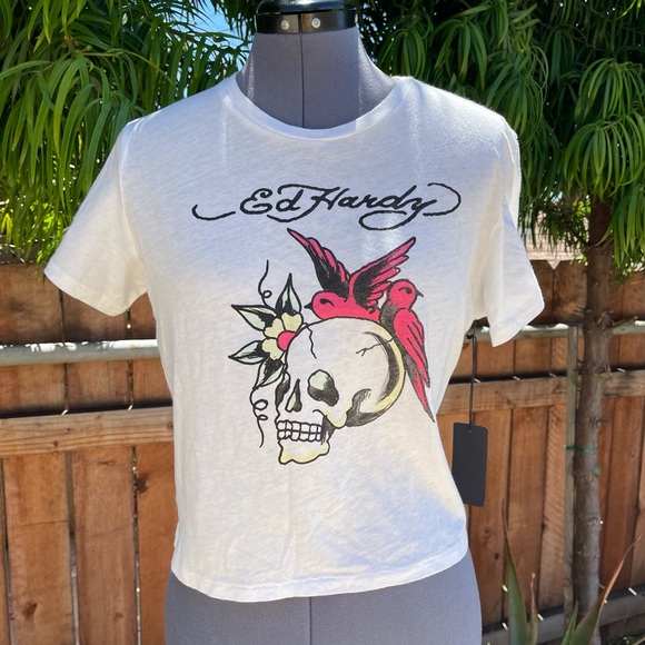 Ed Hardy Swiftlet Cropped Tee - Picture 2 of 7